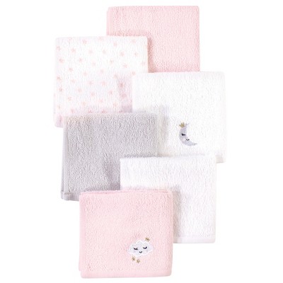 Hudson Baby Infant Girl Super Soft Cotton Washcloths, Pink Cloud, One Size