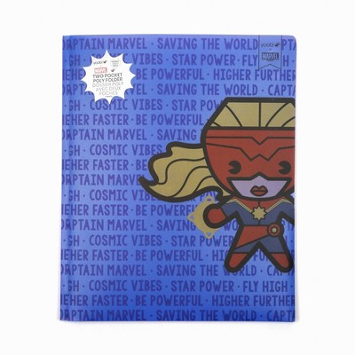 Marvel Captain Marvel Yoobi™ Plastic Folder with Prongs 2 Pocket Purple