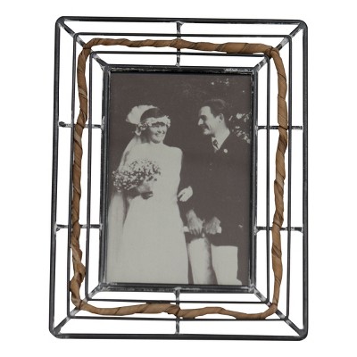 Antiqued Black Wire 4x6 Inch Metal Decorative Picture Frame - Foreside Home & Garden