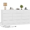 COZONY 12 Drawer Dresser for Bedroom, 61" Wooden Chest of Drawers, Tall Modern Dresser with Metal Rails, Large Storage for Living Room, Hallway - 4 of 4
