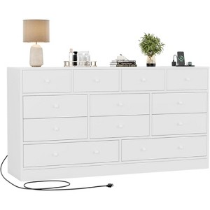 12 Drawer Dresser for Bedroom, 61 Inch Wood Dresser, Tall Dressers with Smooth Metal Rail, for Living Room, Hallway - 1 of 4