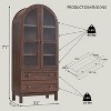 71″ Tall Arched Pantry Cabinet with 2 Drawers & Adjustable Shelves & glass doors, Modern Farmhouse kitchen Storage Cabinet - 3 of 4