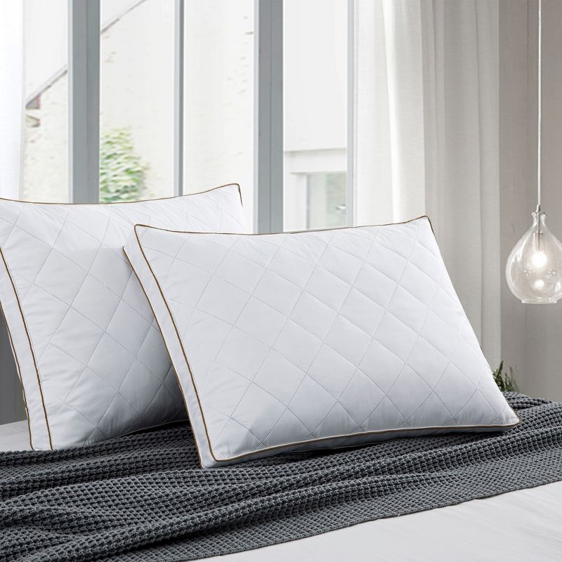 Peace Nest Quilted Feather Down Bed Pillow Set of 2, 2 of 7