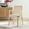 Modway Monarch Wood Dining Accent Armchair with Cane Back and Padded Seat in Antique White Natural Heathered Weave Ivory - 4 of 4