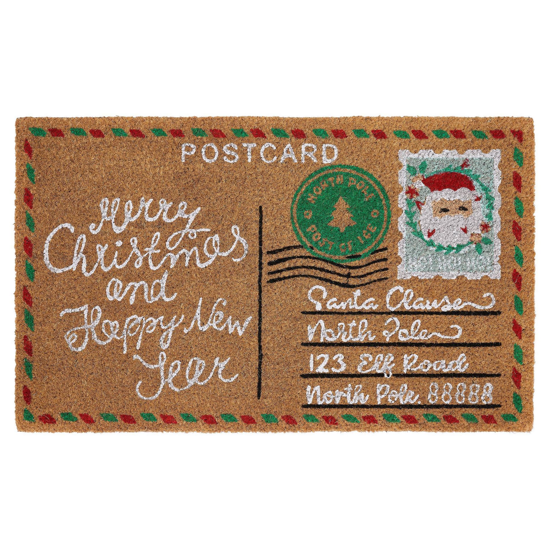 VCNY 1'6"x2'6" Holiday Postcard Outdoor Coir Doormat
