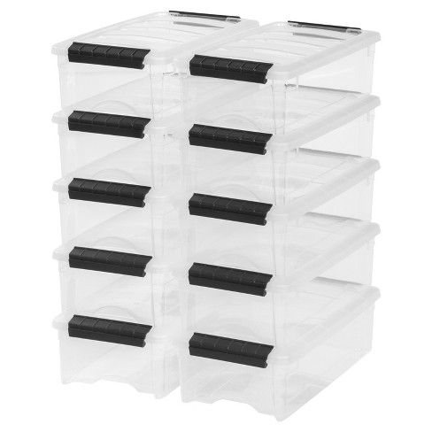 Iris USA 40 Quart Stack & Pull Clear Storage Box, Gray, 5 Pack