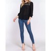 Women's Crochet Lace Panel Flounce Sleeve Blouse - Active Basic - 4 of 4