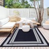 Modern Border Plastic Straw Rug, Large Outdoor Rug for Beach Pool Deck - 4 of 4