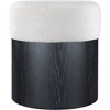 Meridian Furniture,Nimes Velour Fur Fabric Ottoman/Stool - 3 of 4