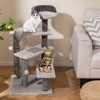 Tangkula 2-in-1 Cat Tree Tower Pet Steps w/ Scratching Posts Hanging Toy Ball Perch - 3 of 4