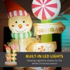6' Christmas Inflatable Gingerbread Man and Signpost w/ LED Lights, Blow-Up Outdoor Display for Party - 4 of 4