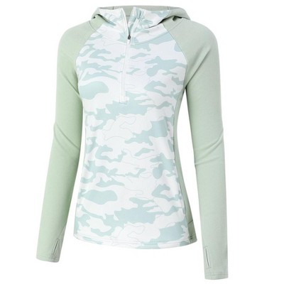 Womens Hoodies Half Zip Fleece Lined Sweatshirts Pull Over Fall Outfits with Thumb Holes