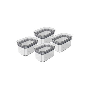 OU Airtight Food Storage Container 8pc (set of 4) BPA Free Clear Plastic Storage Container with Leak Proof Lid, Stackable Kitchen Pantry Organizer - 1 of 4