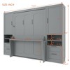 ModernLuxe Full/Queen Size Murphy Bed Wall Bed with Closet, Drawers & Shelves, Space-Saving Foldable Bed for Bedroom, White/Gray - 4 of 4