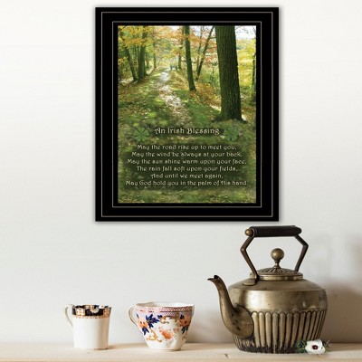 ChicFurnit Wall Art Irish Blessing Framed Print Classic Black Frame for Living Room, Multicolor, 11"*1"*15"