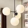 Rennnsan Jandelle 24"W 4-Light Bubble Milk Glass Mid-Century Modern Dimmable Chandelier - 2 of 4