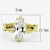 Slickblue Celtic Style Stainless Steel Ring with Clear CZ, Marquise Cut, IP Gold Finish, for Women, Size 5-10 - 2 of 4