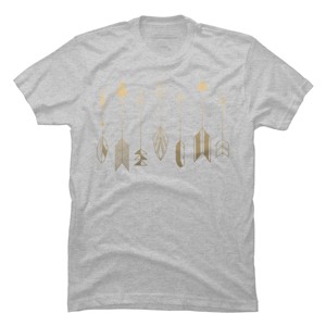 Men's Design By Humans Be Brave Little Arrow (gold) By staceyroman T-Shirt - 1 of 4