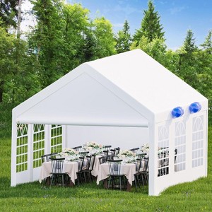 Premium Heavy Duty Party Tent, Large White Wedding Canopy with Removable Sidewalls, Includes 2 Storage Bags for Outdoor Events - 1 of 4
