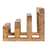 Storied Home 6 Inches Mango Wood Cutting Board Stand with 3 Sections for Kitchen, Natural - 4 of 4
