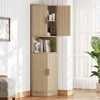 Tall Corner Storage Cabinet, Fluted Hutch Cupboard Pantry Cabinet - 4 of 4
