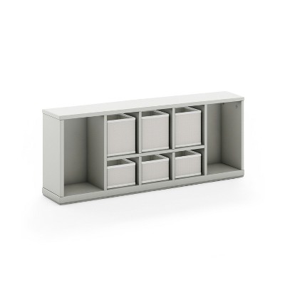 Gray Kids' Cubby Organizer with Fabric Bins