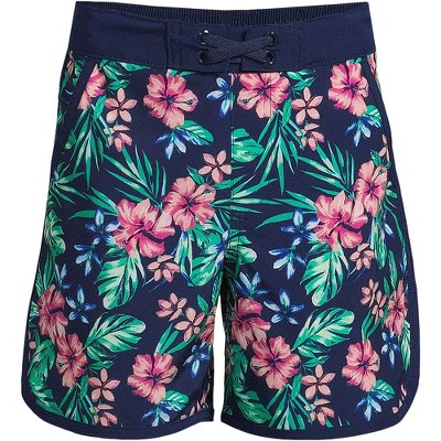 Lands' End Kids Active Stretch Curved Hem Long Board Short