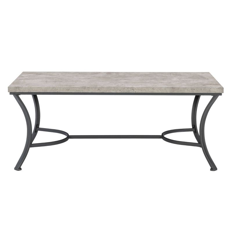 Talley Metal and Faux Concrete Top 3pc Coffee and Side Table Set Coal Finished - Powell, 6 of 15