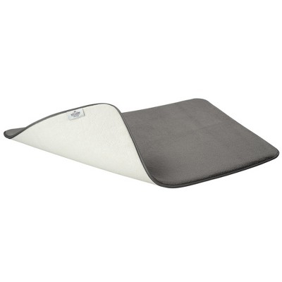 Gray Fluffy Foamed Non-Slip Bath Rug, 21x32 inches