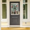Unique Bargains Home Front Door Christmas Snowflake White Ball Berries Pinecone Ornaments Wreaths 12" - 4 of 4