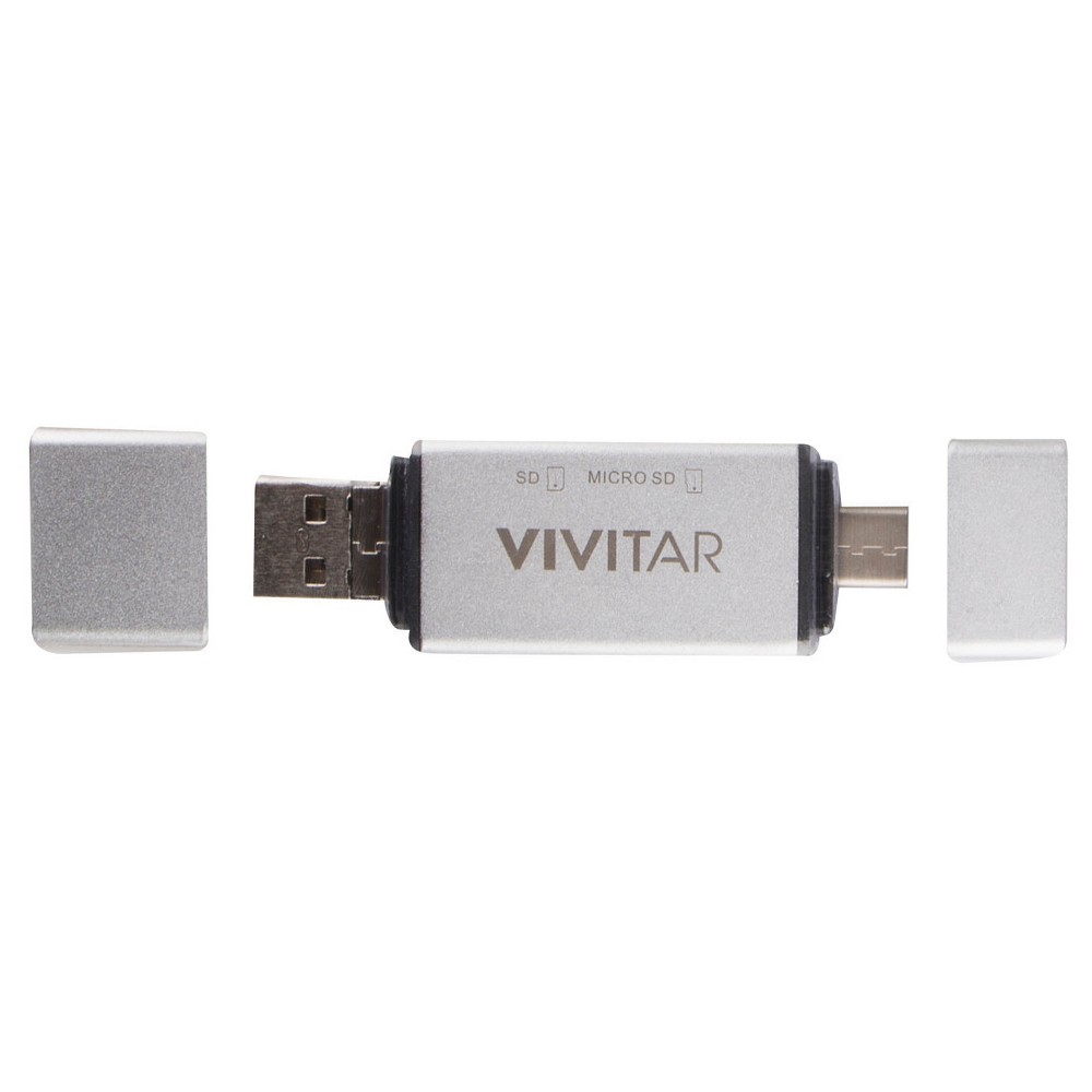 UPC 681066827130 product image for Vivitar 5-in-1 Multi-Function Card Reader- Silver (VIV-RW-7101) | upcitemdb.com