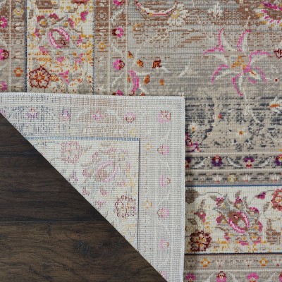 Gray Hand-Knotted Wool and Synthetic Rectangular Rug