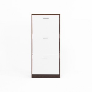 Chery Life Shoe Storage Cabinet with 3 White Panel Flip Drawers, Freestanding Organizer for Entryway - 1 of 4