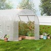 VEVOR Walk-in Tunnel Greenhouse, 14.6x6.4x6.3 ft Hoop House Greenhouse Tunnel with Galvanized Steel Frame, White PE Cover, 8 Windows - 2 of 4