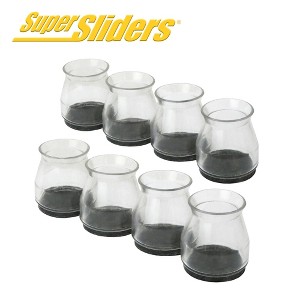 SuperSliders 8pk Round Felt 1'' Silicone Furniture Leg Tips - 1 of 4
