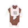 Hudson Baby Infant Girl Cotton Layette Set, Rustic Leopard - 2 of 4