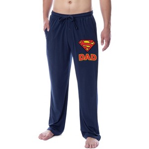 DC Comics Mens' Superman Super Dad Character Father's Day Classic Sleep Pajama Pants Blue - 1 of 3
