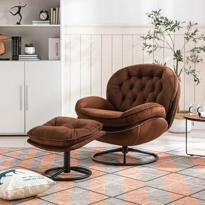 Streamdale Accent chair TV Chair Living room Chair with Ottoman-BROWN