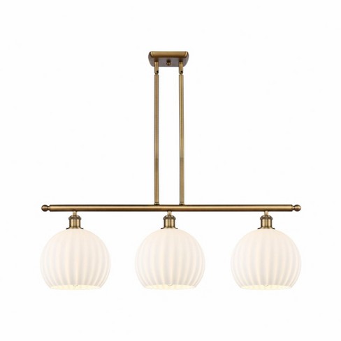 Innovations Lighting White Venetian 3 - Light Island Pendant Light in  Brushed Brass - image 1 of 1