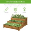 Best Choice Products 3-Tier Fir Wood Raised Garden Bed Planter for Plants, Vegetables, Outdoor Gardening - 2 of 4