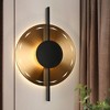LNC Callitropsis 1-Lights 12.6" Modern Unique Integrated LED Round Wall Lights,Gold with Textured Glass - 2 of 4