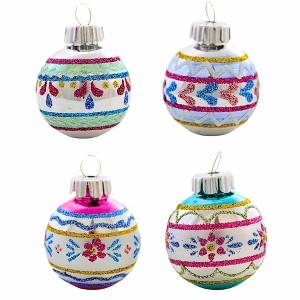 Christopher Radko 1.25 In Decorated Rounds Shiny Brite Vintage Style Tree Ornament Sets - 1 of 4