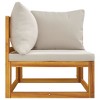 vidaXL Corner Sectional Sofa with Light Gray Cushions – Solid Acacia Wood, Modular Design, Easy Assembly - 4 of 4