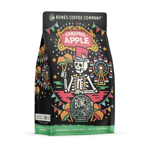 Bones Coffee Company Caramel Apple Whole Coffee Beans Caramel Apple Flavor 12 oz Medium Roast (Whole Bean) - 1 of 2