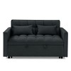 54.33" Modern Convertible Sleeper Sofa Bed with Adjustable Back, Compact Pull-Out Velvet Loveseat for Small Apartments or Offices–The Pop Home - 4 of 4