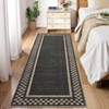 Modern Geometric Bordered Living Room Bedroom Rugs, Ultra Thin Soft Non Slip Large Carpet for Dining Room Office Classroom - 2 of 4