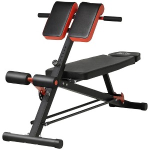 NAYSAYE Adjustable Ab and Dumbbell Bench Multi Functional Strength Training Equipment for Home Gym, Black and Red, 57.5"*25.25"*29" - 1 of 4