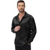 Men's Shiny Satin Dress Shirts Long Sleeve Button Down Blouses - 4 of 4