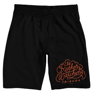 Friends TV I'd Rather Be Watching Friends Men's Black Sleep Pajama Shorts - 1 of 4