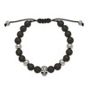 Chisel Stainless Steel Antiqued and Skull Black Onyx Beaded Black Macrame Adjustable Bracelet - 3 of 4